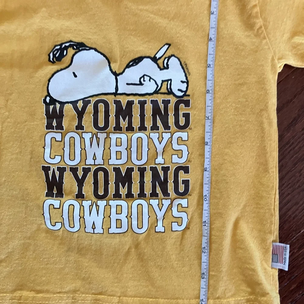 Snoopy Wyoming Cowboys Kids Tshirt Made in USA